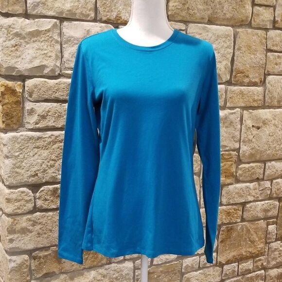 Reebok turquoise athletic basic tee size large long sleeve - Picture 1 of 4